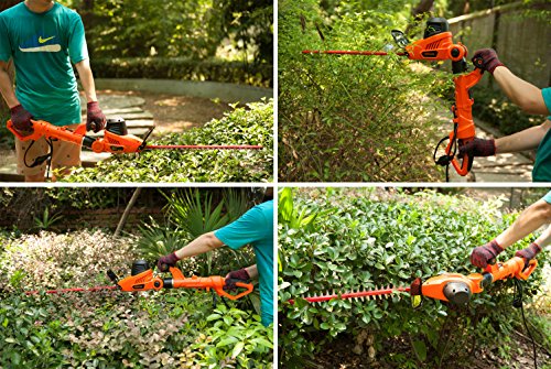 Renewed GARCARE 4.8-Amp Multi-Angle Corded Pole Hedge Trimmer with 20-Inch Laser Blade Blade Cover Included 
